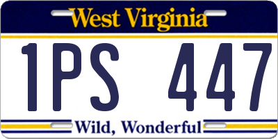 WV license plate 1PS447