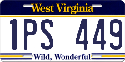 WV license plate 1PS449