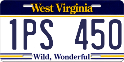 WV license plate 1PS450