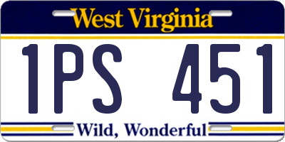 WV license plate 1PS451