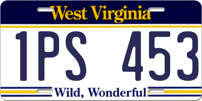 WV license plate 1PS453