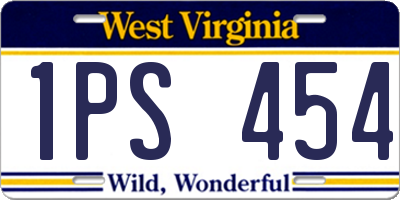 WV license plate 1PS454