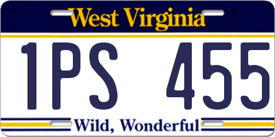 WV license plate 1PS455