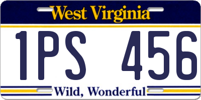 WV license plate 1PS456