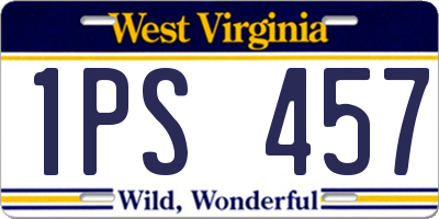 WV license plate 1PS457