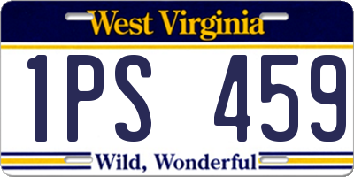 WV license plate 1PS459