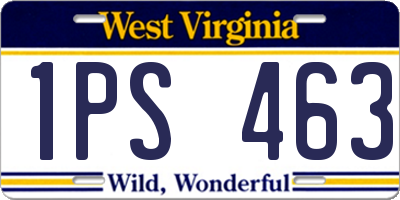 WV license plate 1PS463
