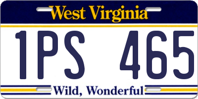 WV license plate 1PS465