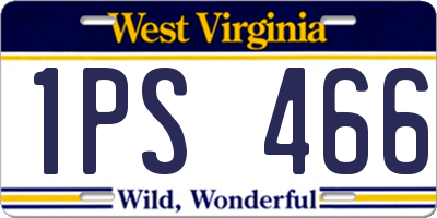 WV license plate 1PS466