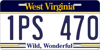 WV license plate 1PS470