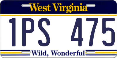 WV license plate 1PS475