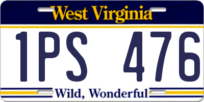 WV license plate 1PS476