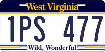 WV license plate 1PS477
