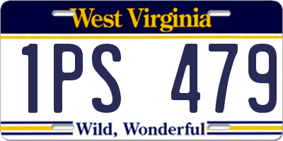 WV license plate 1PS479