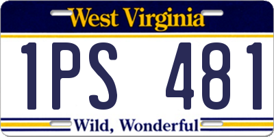 WV license plate 1PS481