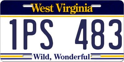 WV license plate 1PS483