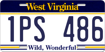 WV license plate 1PS486