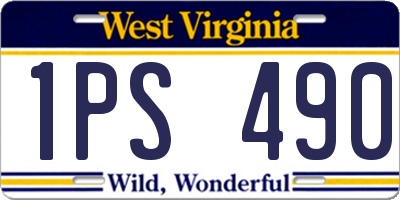 WV license plate 1PS490