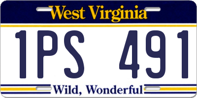 WV license plate 1PS491