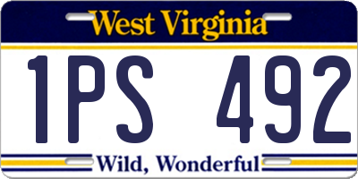 WV license plate 1PS492