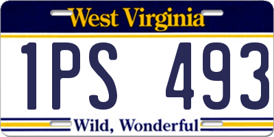 WV license plate 1PS493