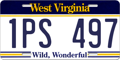 WV license plate 1PS497