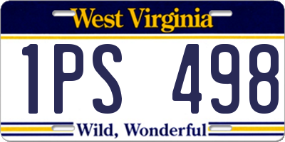 WV license plate 1PS498