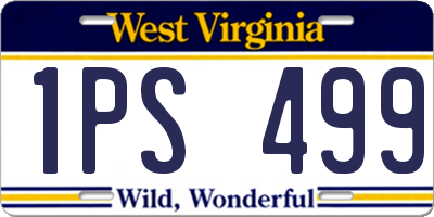 WV license plate 1PS499