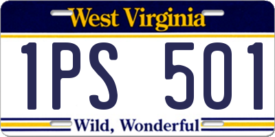 WV license plate 1PS501
