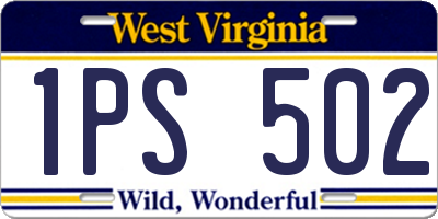 WV license plate 1PS502
