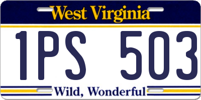 WV license plate 1PS503