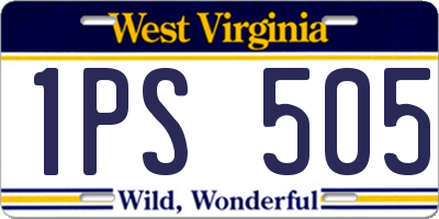 WV license plate 1PS505