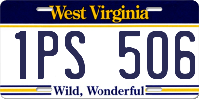 WV license plate 1PS506