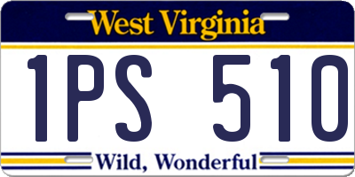 WV license plate 1PS510