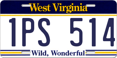 WV license plate 1PS514