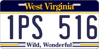 WV license plate 1PS516