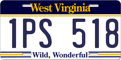 WV license plate 1PS518