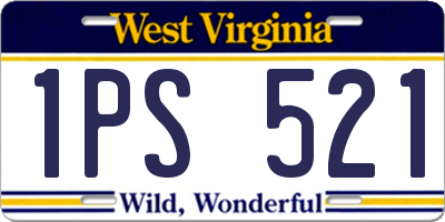 WV license plate 1PS521