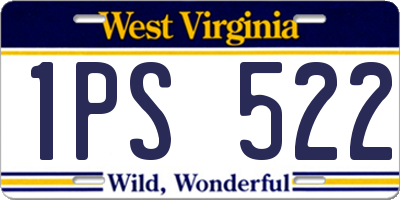 WV license plate 1PS522