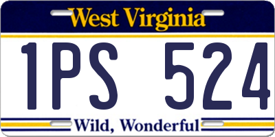 WV license plate 1PS524