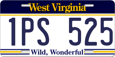 WV license plate 1PS525