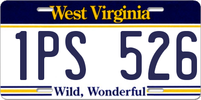 WV license plate 1PS526
