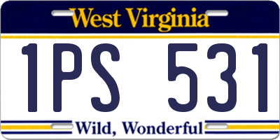 WV license plate 1PS531