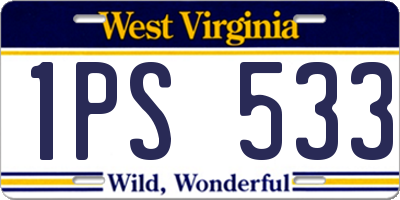 WV license plate 1PS533