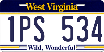 WV license plate 1PS534