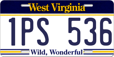 WV license plate 1PS536