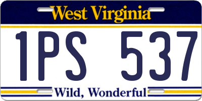 WV license plate 1PS537