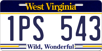 WV license plate 1PS543