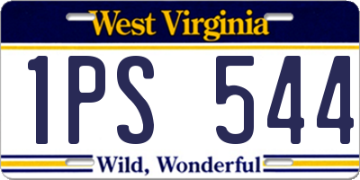 WV license plate 1PS544