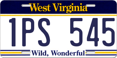 WV license plate 1PS545